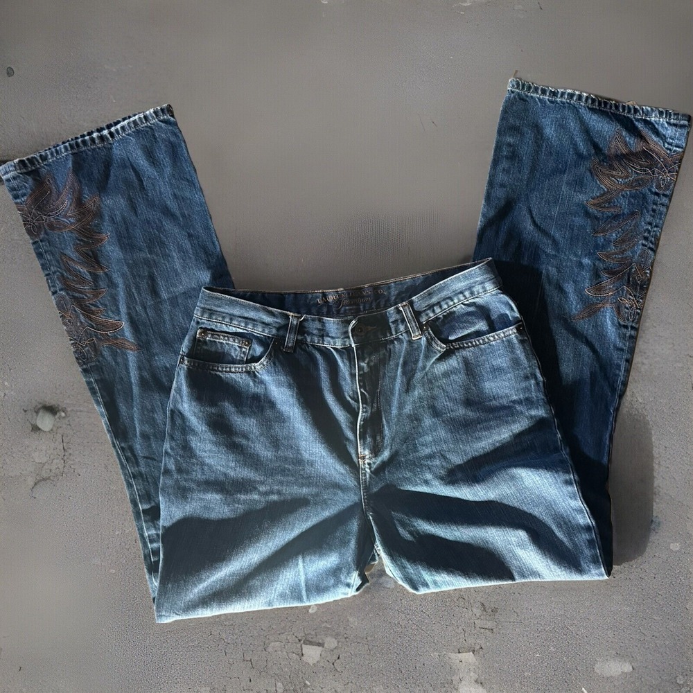 Vintage LRL Ralph Lauren Women EMBROIDERED Medium Wash Jeans READ FOR SIZE